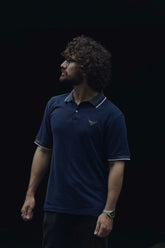 Jacquard Collar Polo Shirt - Blue Moon