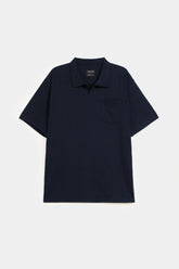 Cotton Relax Fit Pocket Polo - Royal Navy