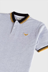 Contrast Tipping Collar Polo Shirt - Harbor Grey