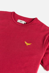Gold Eagle Cotton T Shirt - Crimson