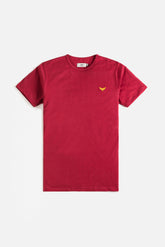 Gold Eagle Cotton T Shirt - Crimson