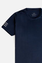 Arm Stripes Sports T Shirt - Navy Blue