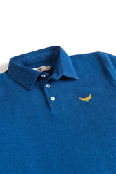 Self Collar Polo Shirt - Azure Blue