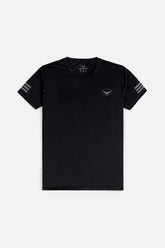 Arm Stripes Sports T Shirt - Black