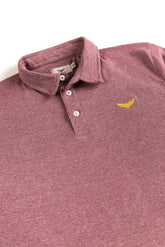 Self Collar Polo Shirt - Textured Coral