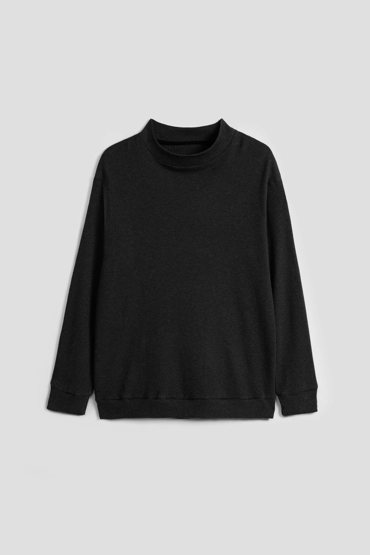 Oversized Waffle Shirt - Raven