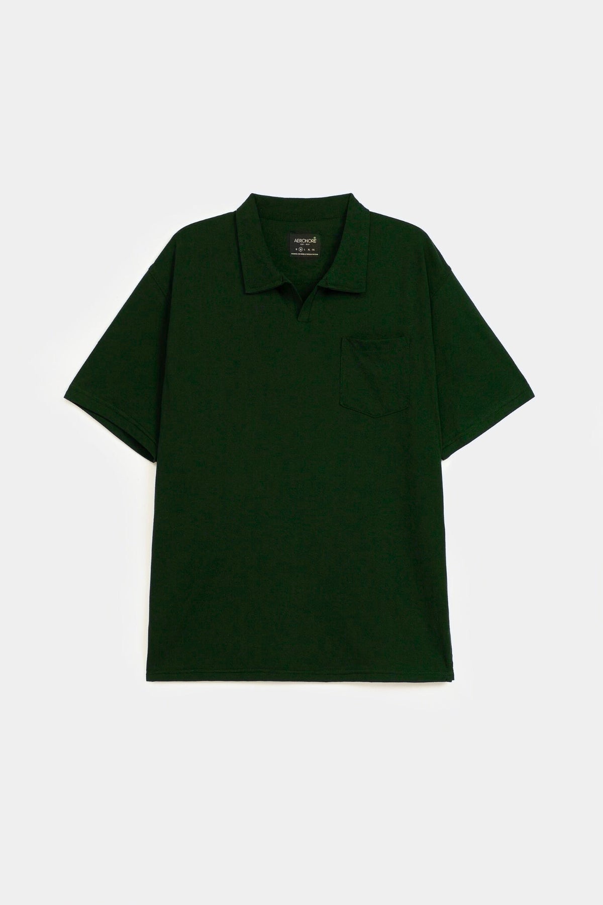 Cotton Relax Fit Pocket Polo - Forest Green