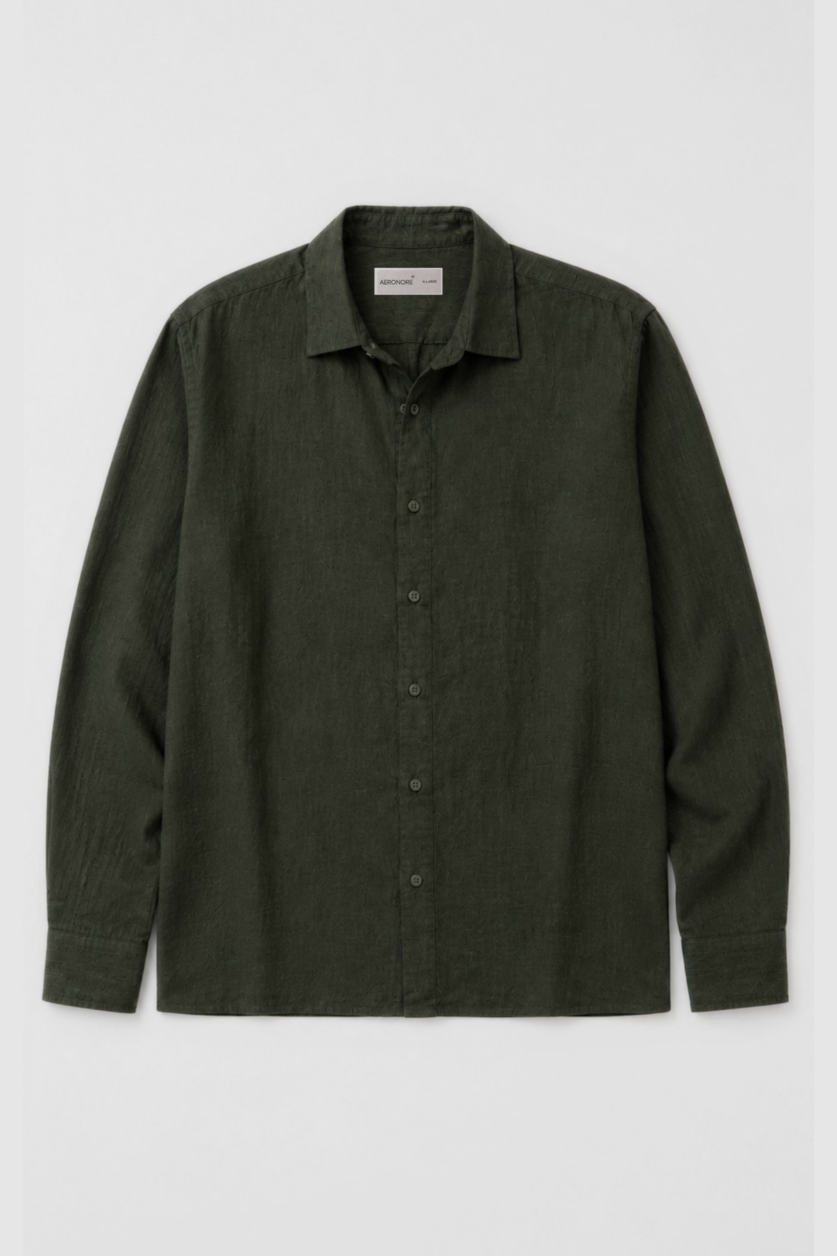 Irish Linen Long-Sleeve Shirt - Olive