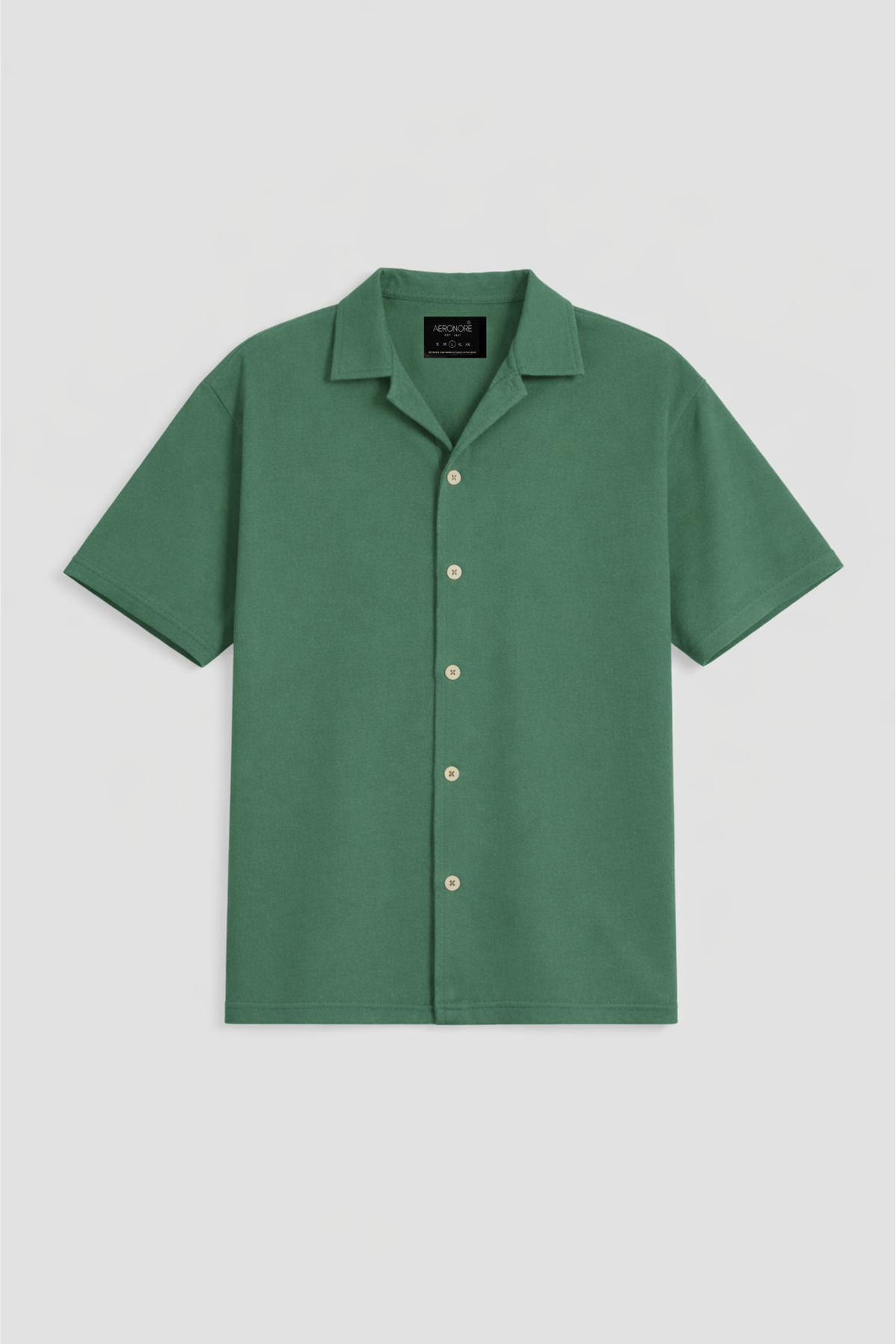 Cotton Resort Collar Shirt - Sage