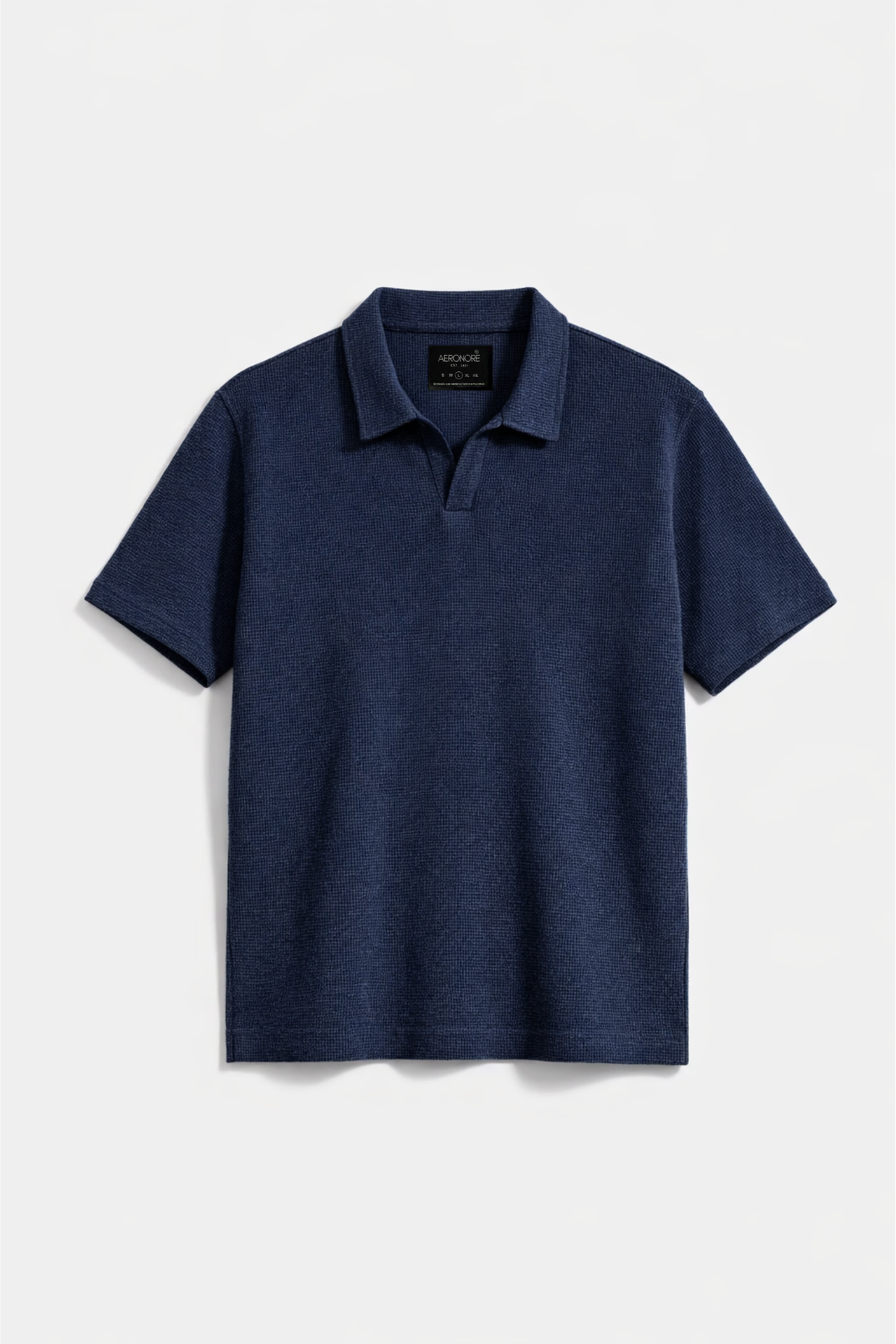 Waffle Knit Oversized Polo - Yale Blue
