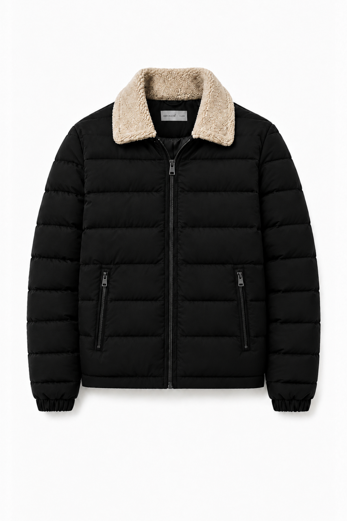 Sherpa Fur Puffer Jacket - Midnight Black