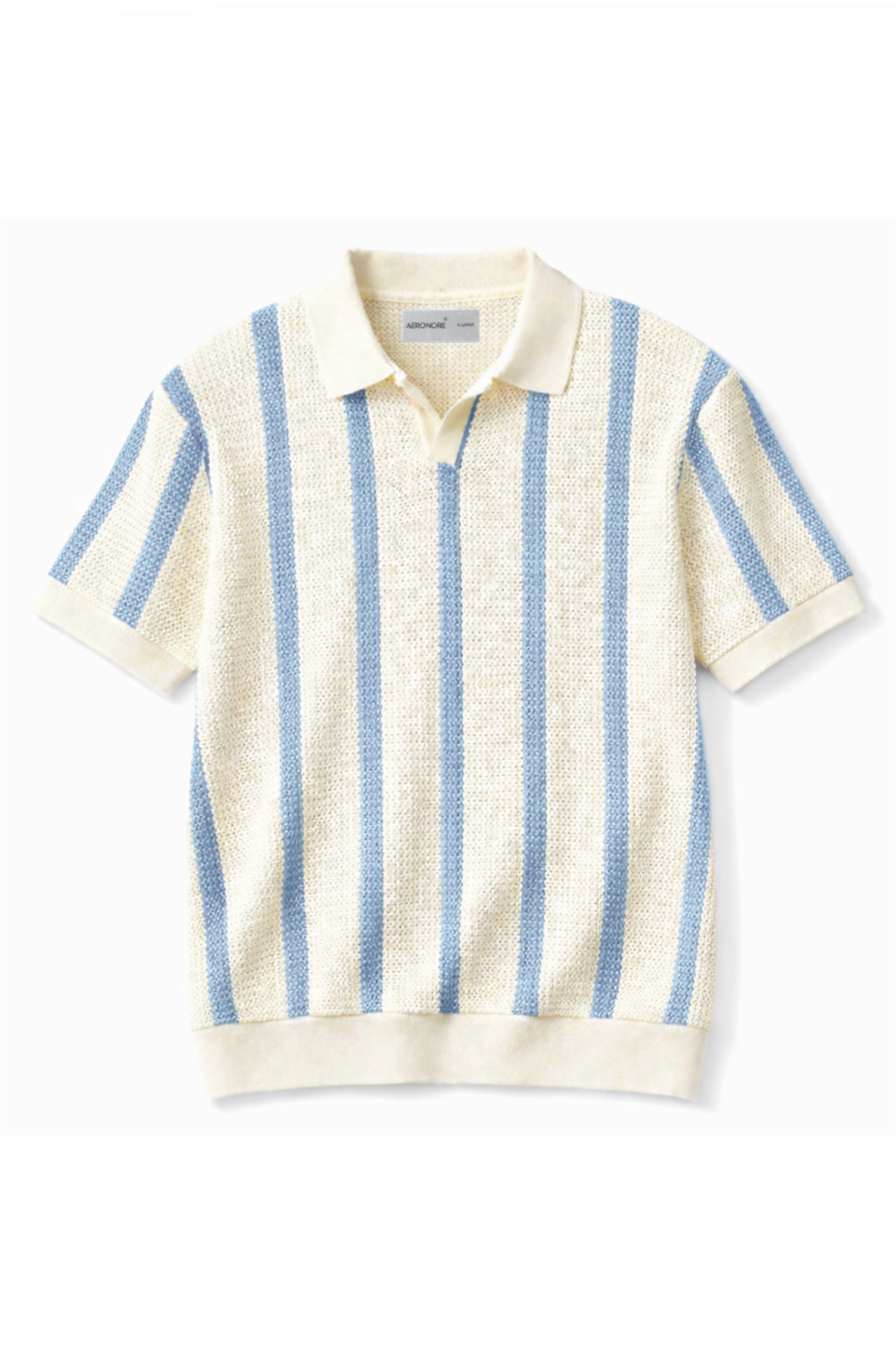 Cotton Vertical Mesh Knit Polo – Riviera