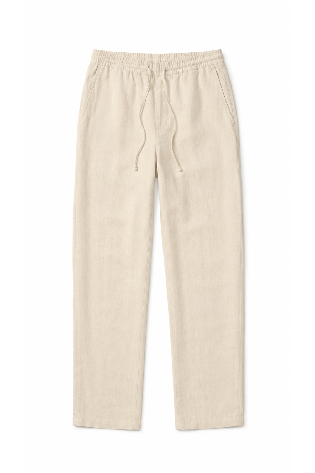 Irish Linen Straight Fit Resort Pants - Ivory