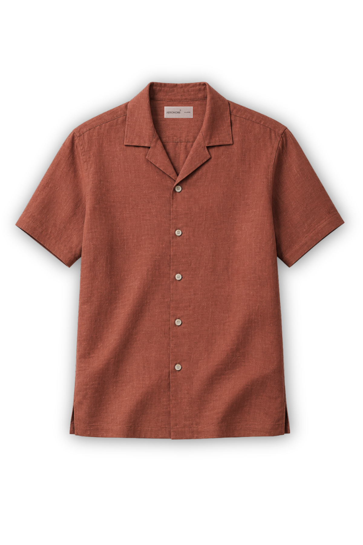 Irish Linen Cuban Shirt - Rust