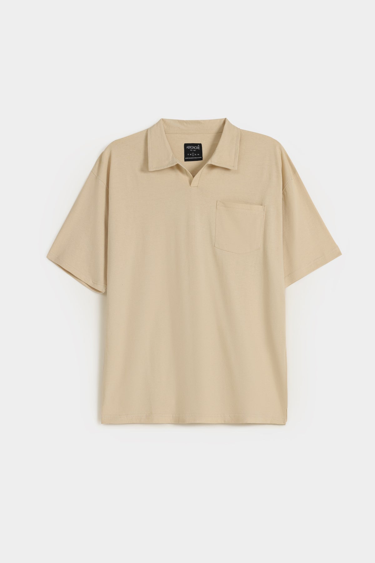 Cotton Relax Fit Pocket Polo - Bone White