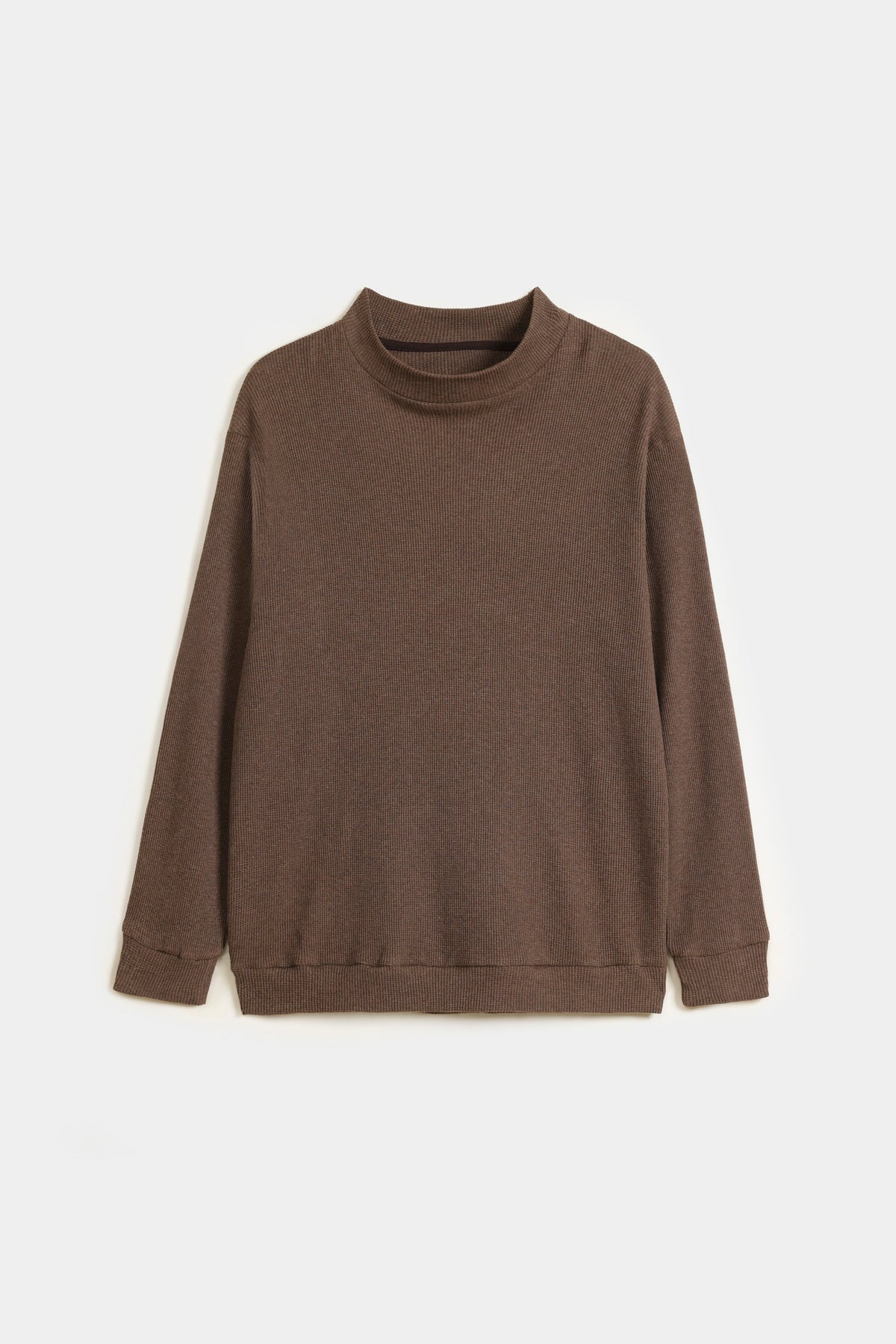 Oversized Waffle Shirt - Saddle Brown