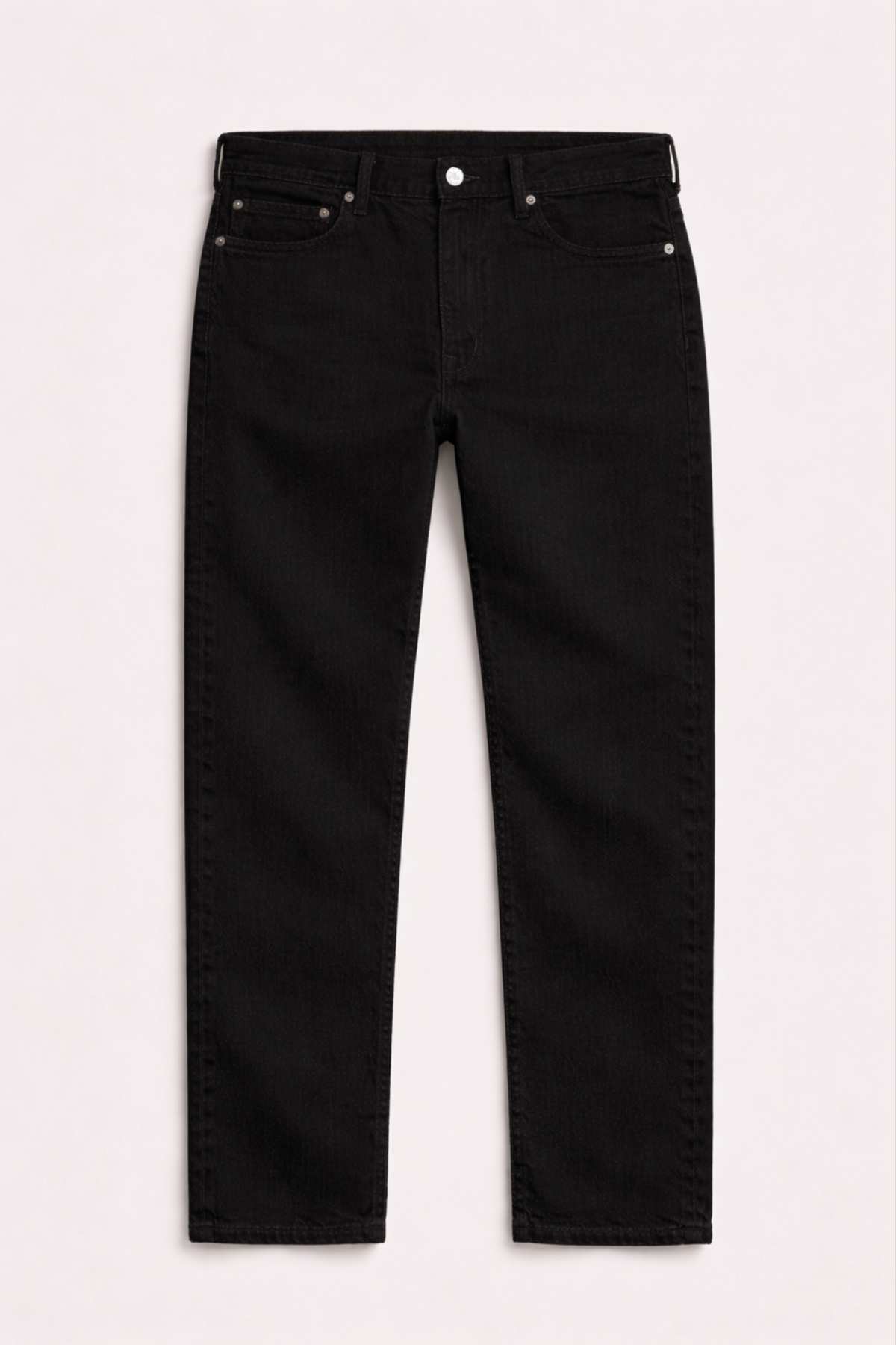 Straight-Fit Non-Stretch Jeans – Classic Black