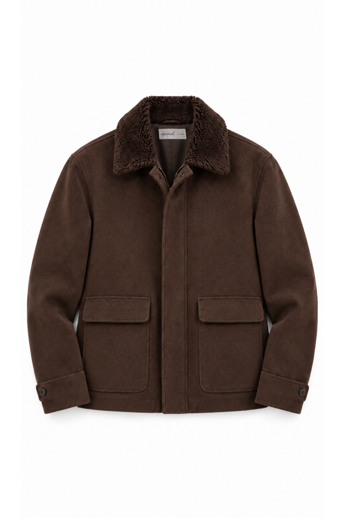 Mayfair Pure Wool Sherpa Jacket – Dark Umber