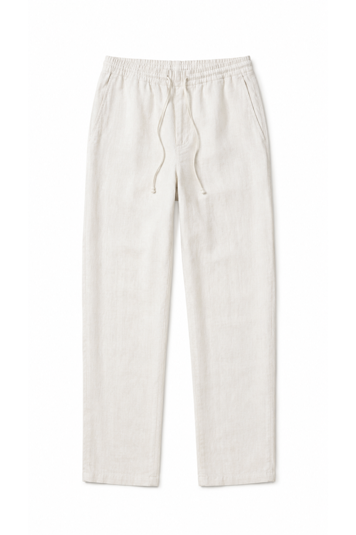 Irish Linen Straight Fit Resort Pants - Ivory