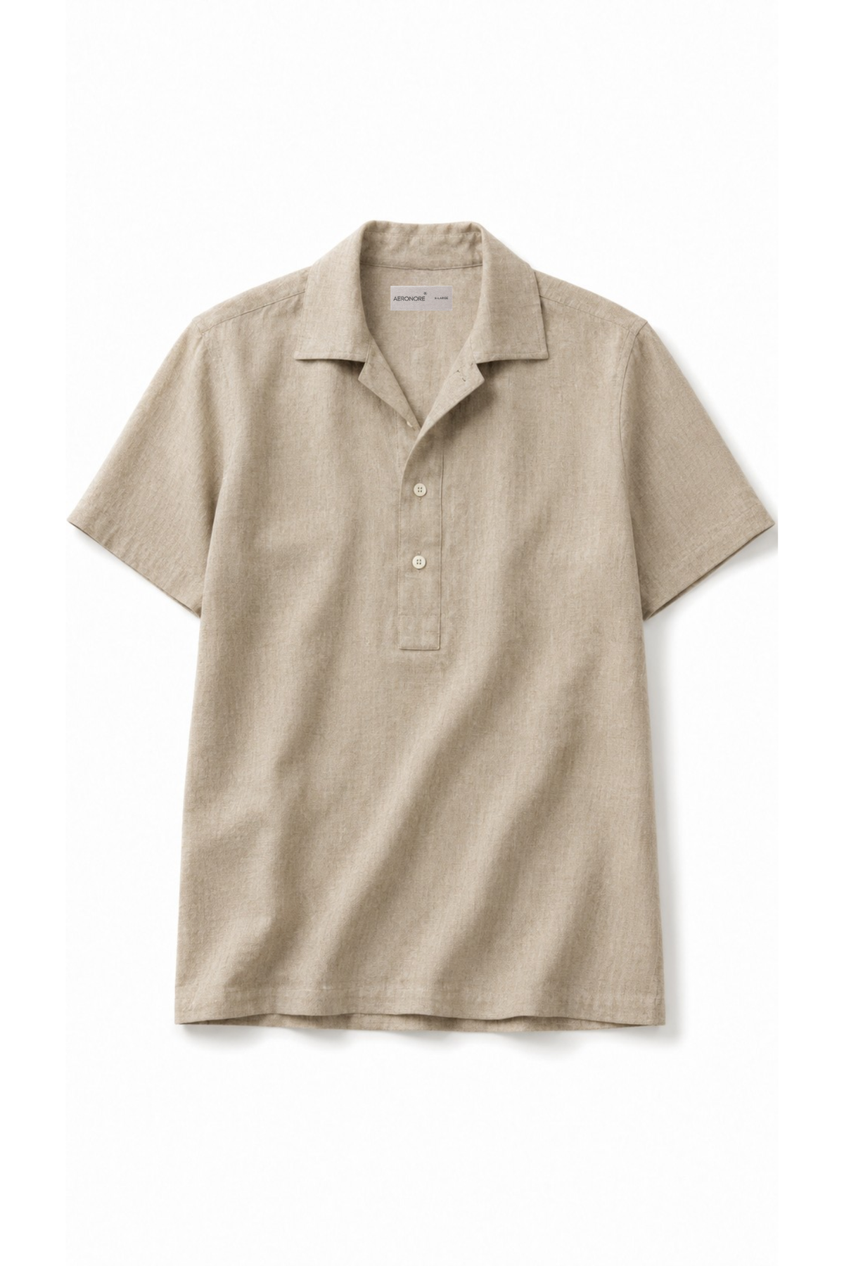 Irish Linen Quarter Shirt - Natural Beige