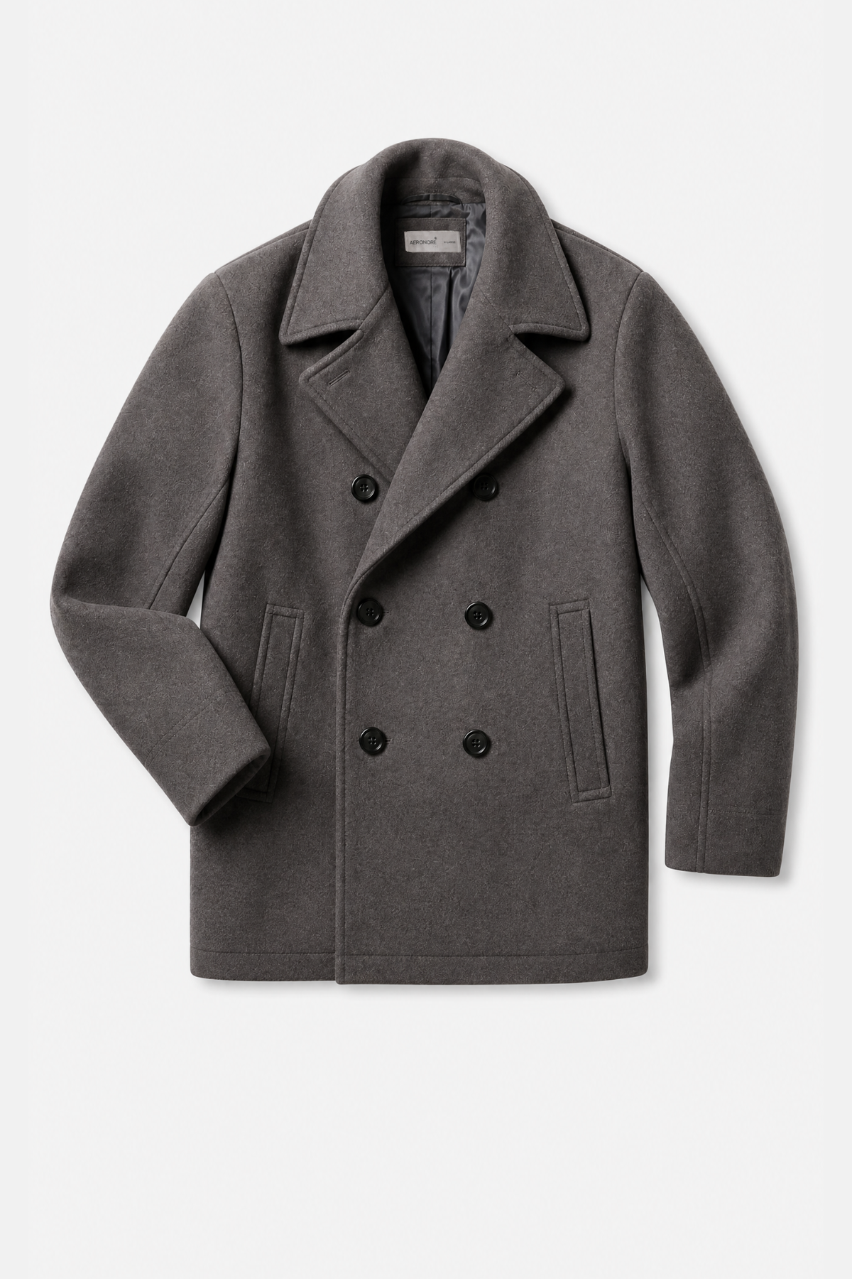 Mayfair Pure Wool Peacoat – Anchor Grey