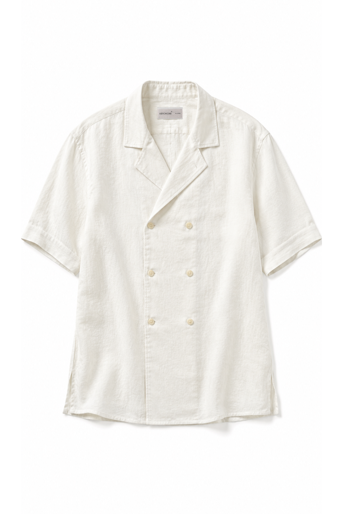 Irish Linen Double-Breasted Shirt – Ivory