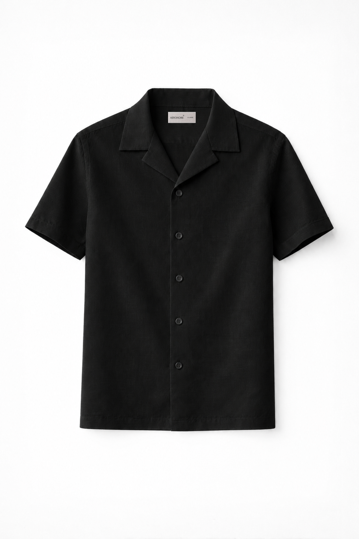 Irish Linen Cuban Shirt - Midnight Black