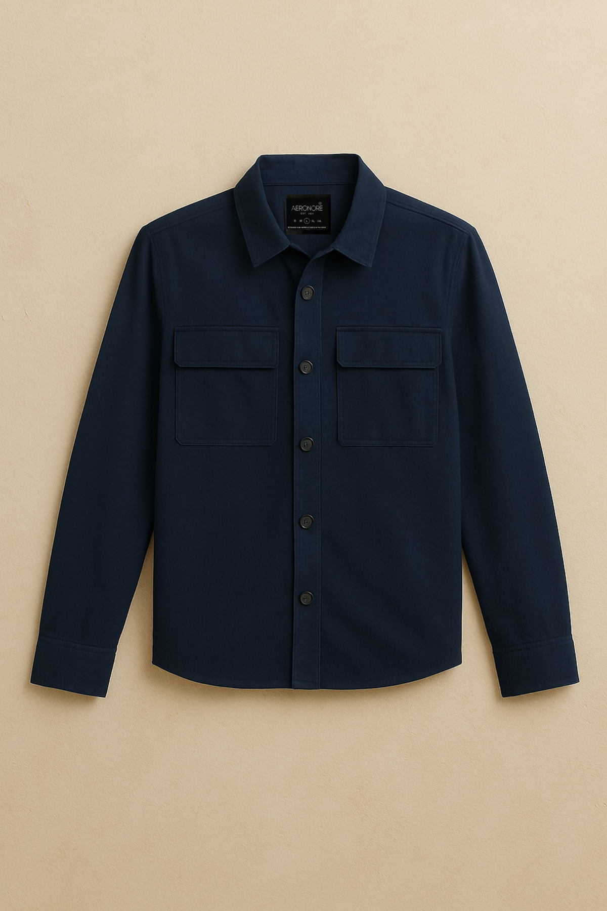 Cotton Twill Overshirt - Royal Navy