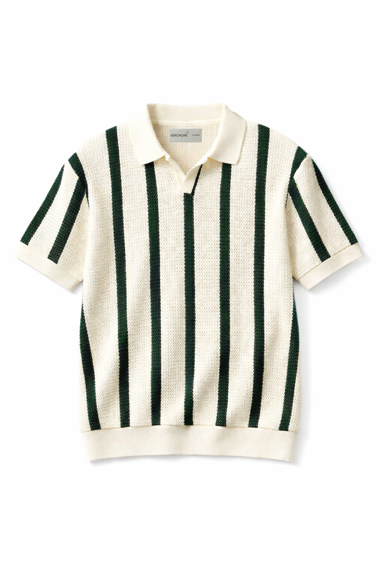 Cotton Vertical Mesh Knit Polo – Amalfi Verde