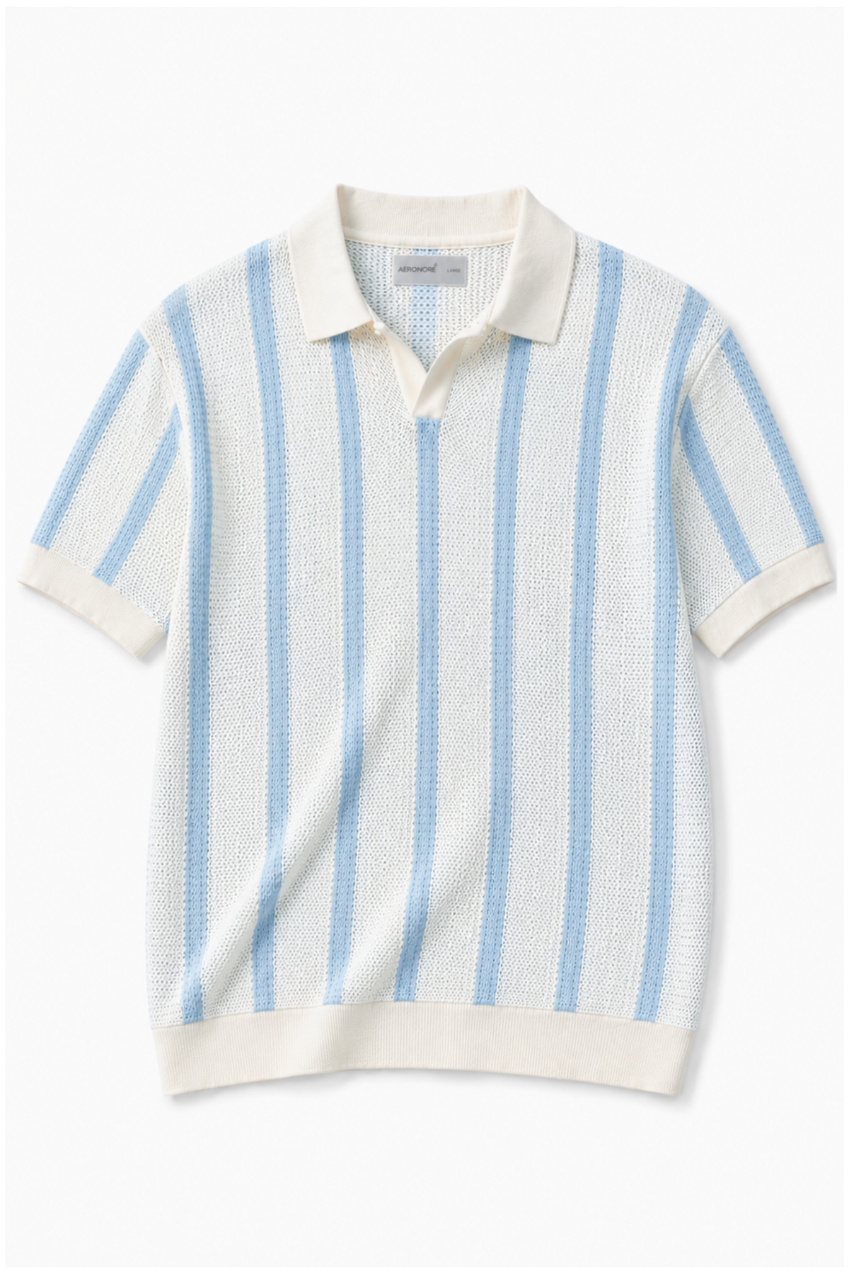 Cotton Vertical Mesh Knit Polo – Riviera