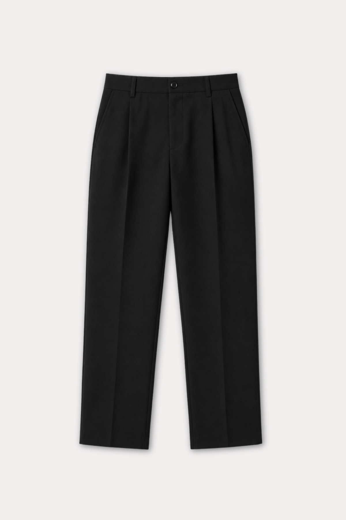 Straight Pleated Pant - Midnight Black