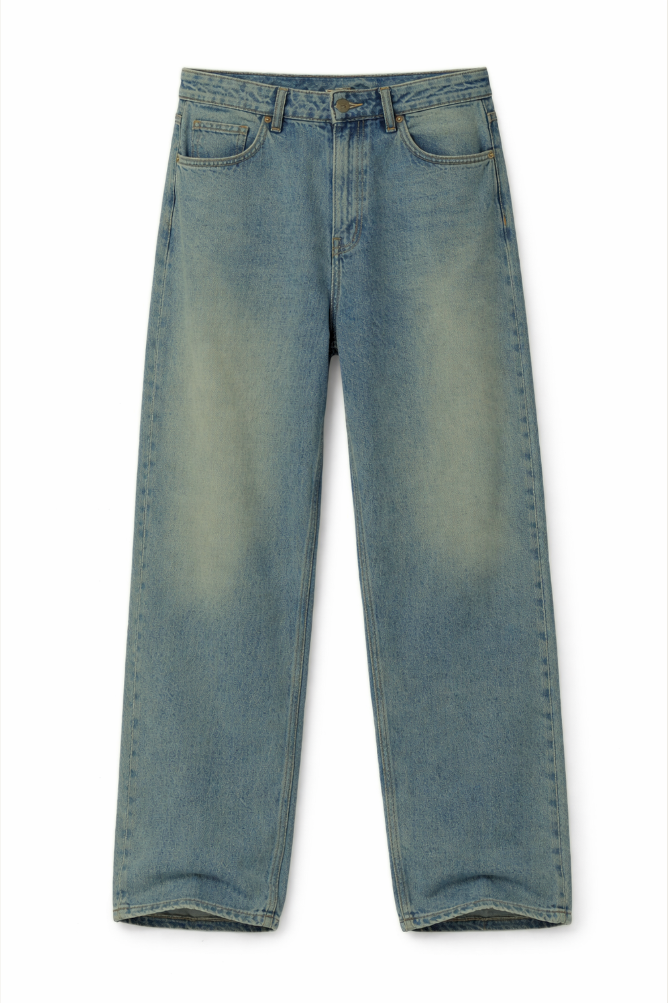 Straight Baggy Jeans – Washed Vintage Blue – Aeronore