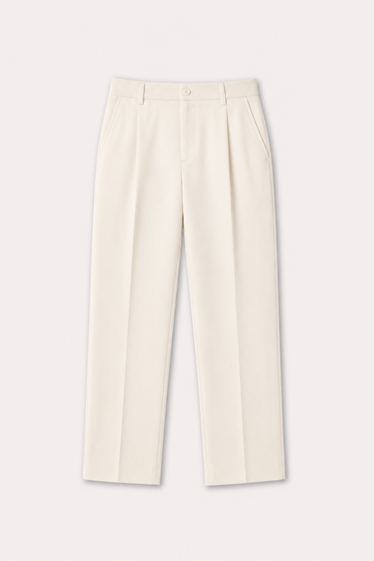 Straight Pleated Pant - Ivory