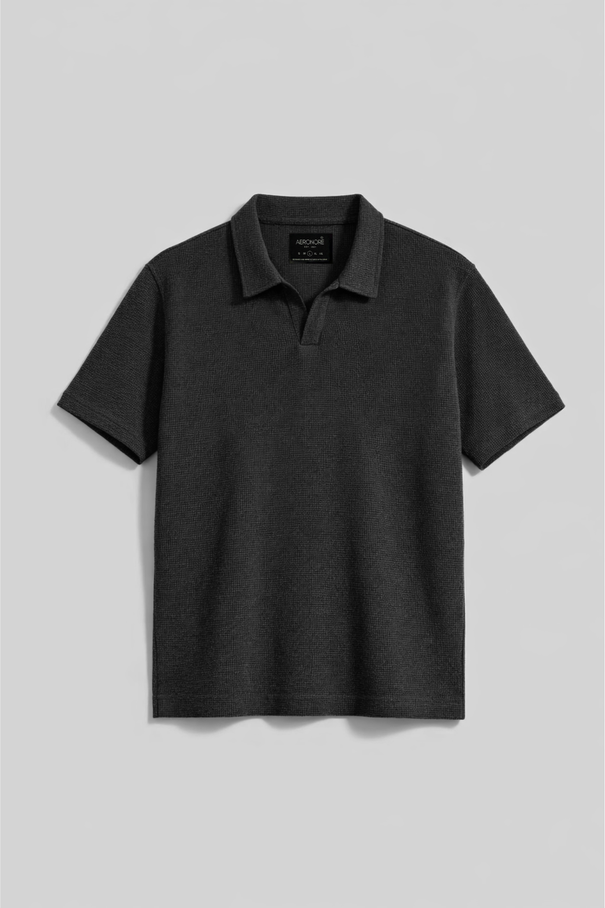 Waffle Knit Oversized Polo - Iron