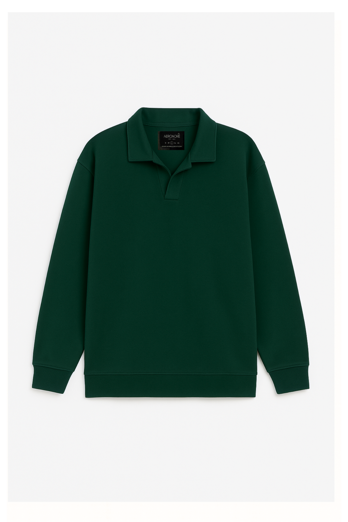 Oversized Knitted Full Polo - Forest