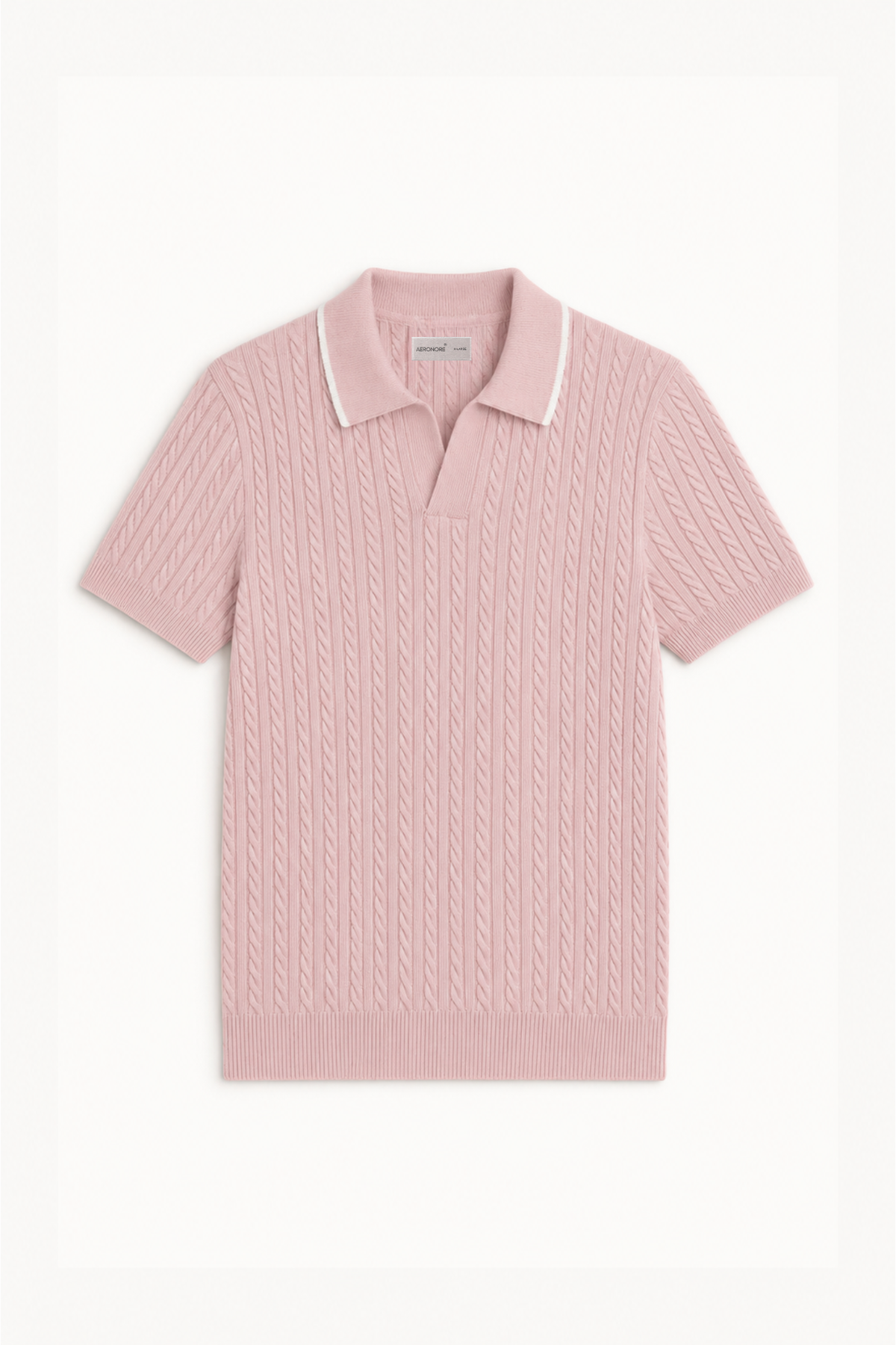 Cotton Cable Knit Polo - Naples