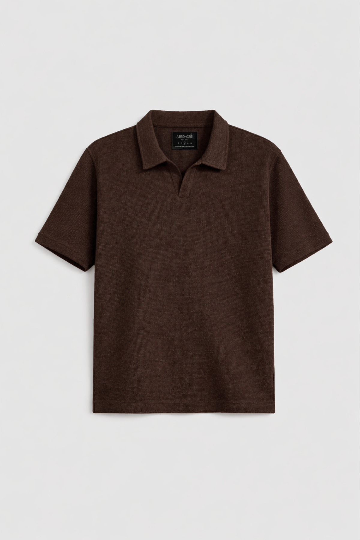 Waffle Knit Oversized Polo - British Tan