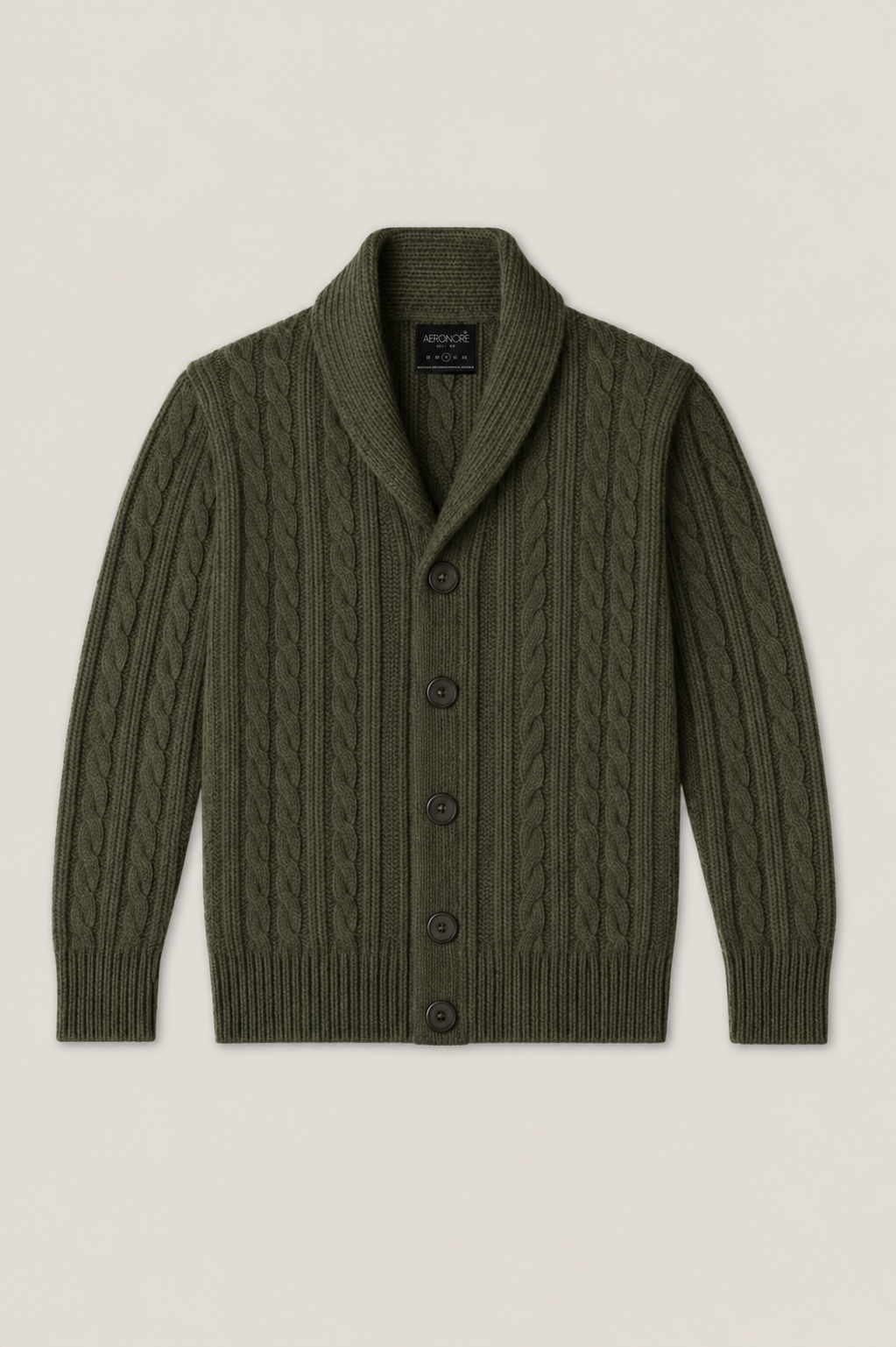 Heritage Cable-Knit Cardigan Sweater - Olive