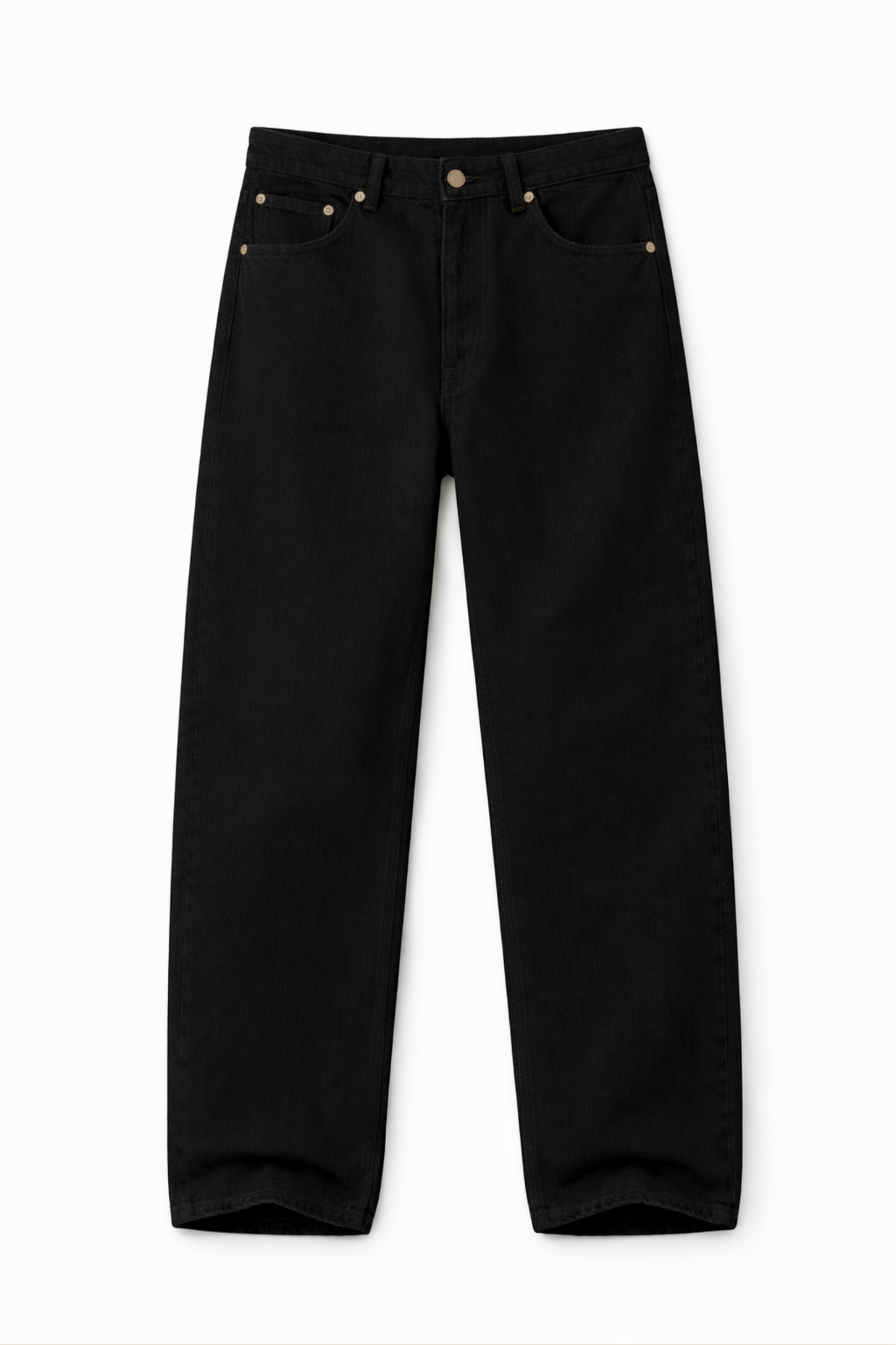 Straight Baggy Jeans – Obsidian Black