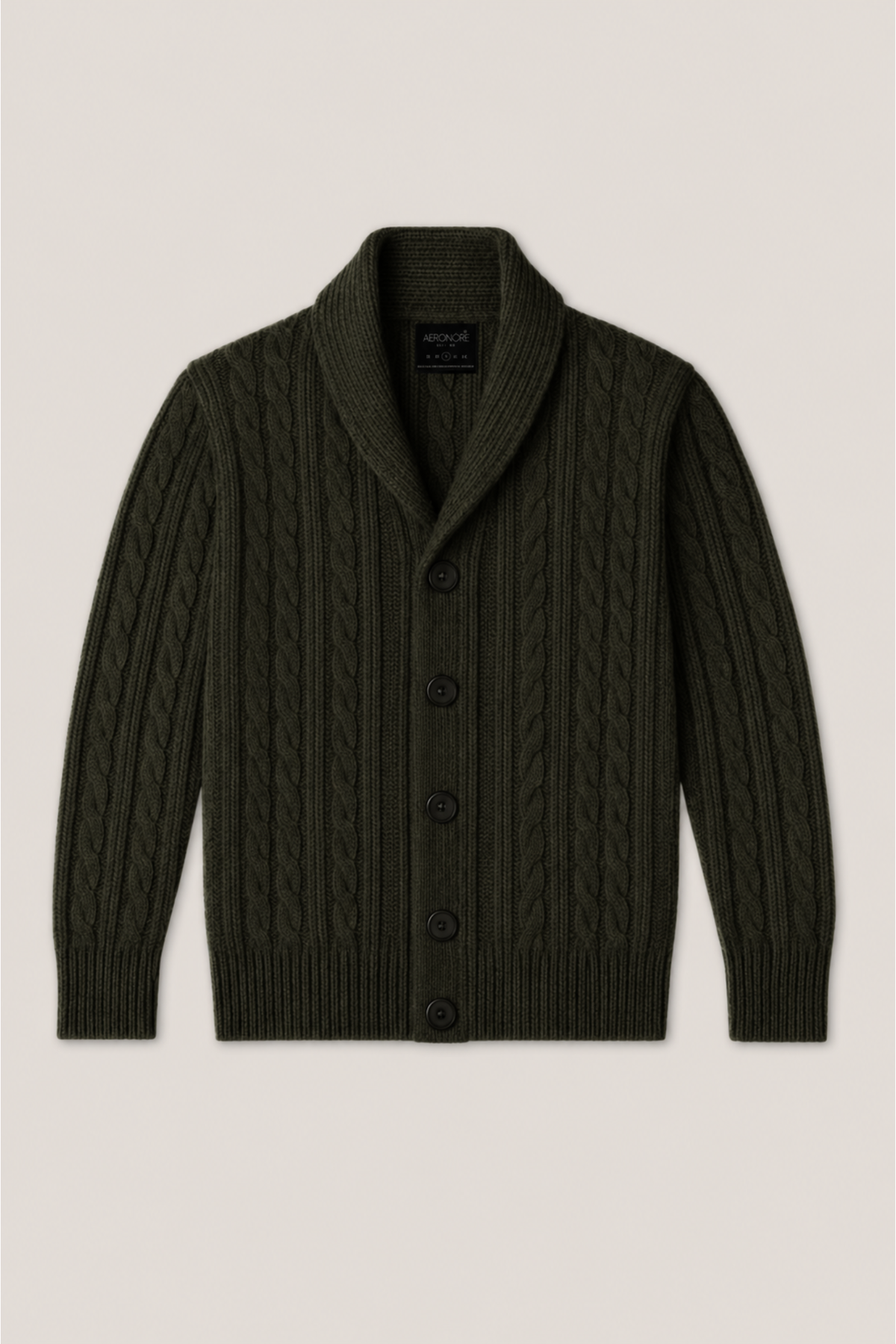 Heritage Cable-Knit Cardigan Sweater - Olive