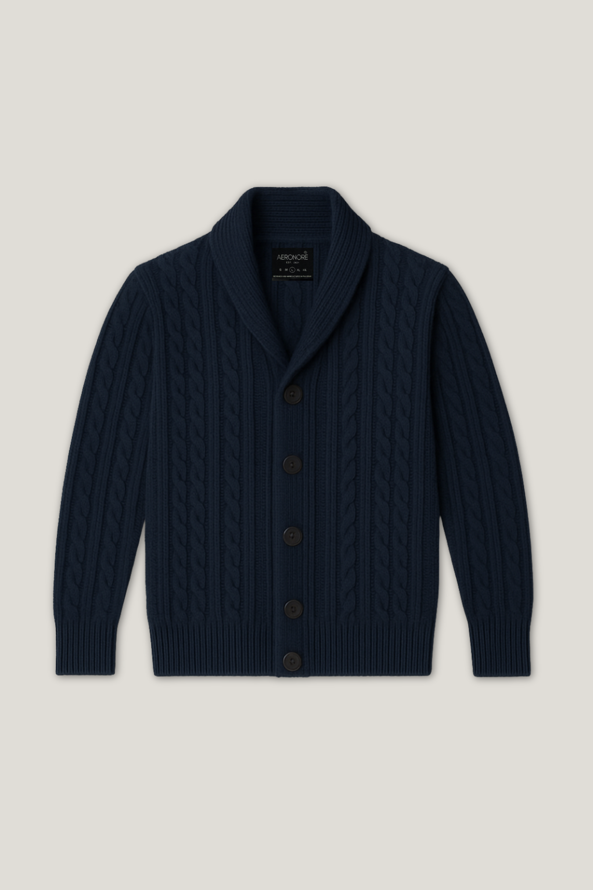 Heritage Cable-Knit Cardigan Sweater - Admiral